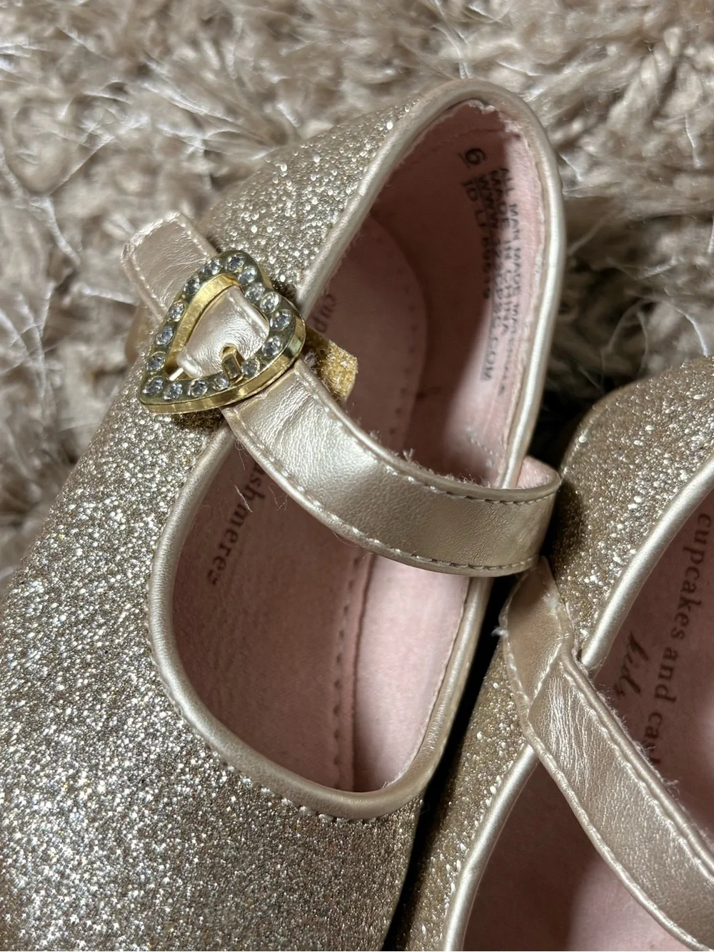 Girls Glitter Heart-Buckle in Gold